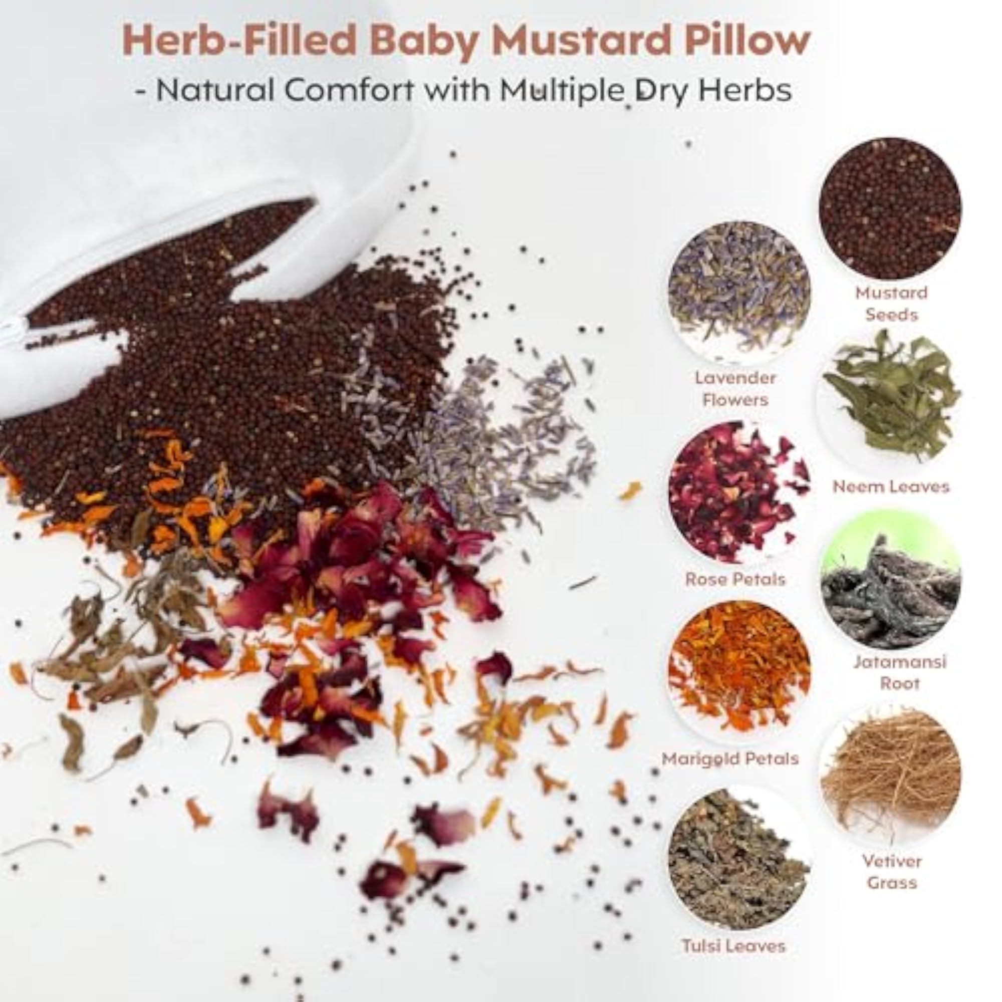 Mustard Seed Pillow for Infants, 20x23 cm